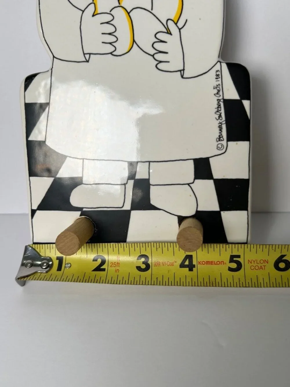 Vintage 1983 Barney Saltzberg Chefs Ceramic Wall Hook w/ Chef Bread Whimsical